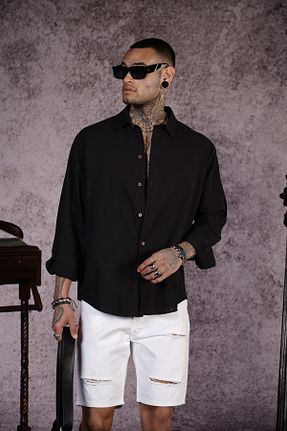 پیراهن مشکی مردانه رگولار Butik - کد 904386510