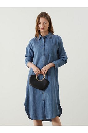 تونیک آبی زنانه پنبه پلی استر LC Waikiki - کد 904465012