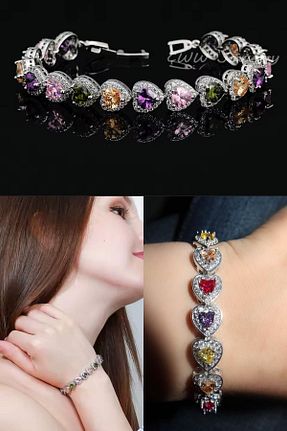 دستبند جواهر طوسی زنانه Takıştır - کد 904428733