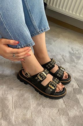 صندل مشکی زنانه پاشنه ضخیم Preshley - کد 904416039
