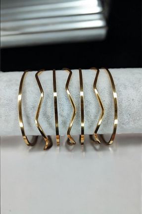 دستبند استیل (فولاد) زرد زنانه استیل ضد زنگ ESMERAY STEEL - کد 904420271