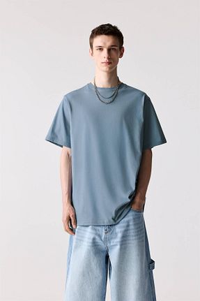 تیشرت آبی مردانه رگولار Pull & Bear - کد 904435409