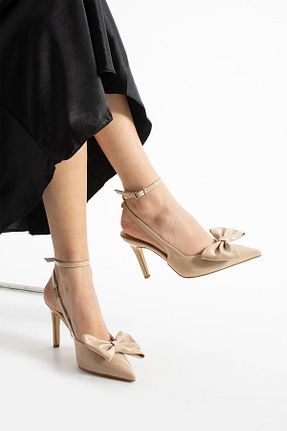 کفش استایلیتو بژ پاشنه نازک Güllü Shoes - کد 904440878