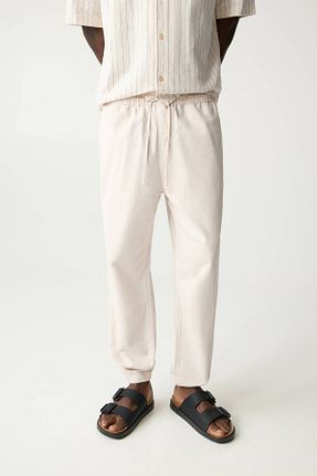 شلوار بژ مردانه پنبه ای Pull & Bear - کد 902971487