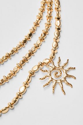 گردنبند جواهر طلائی زنانه آهن Stradivarius - کد 904457492
