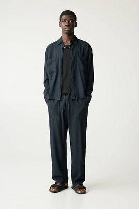 شلوار مشکی مردانه کتان Pull & Bear - کد 902969853