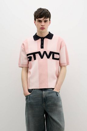 تیشرت صورتی مردانه رگولار Pull & Bear - کد 904459515