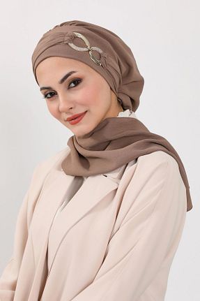 شال قهوه ای زنانه Aisha