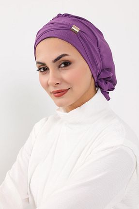 شال بنفش زنانه پنبه پلی استر Aisha