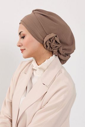 شال قهوه ای زنانه پلی استر Aisha