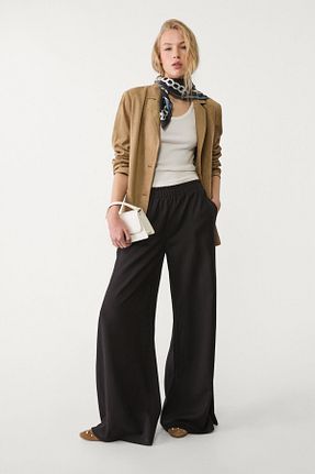 شلوار مشکی زنانه ویسکون Stradivarius - کد 904464304