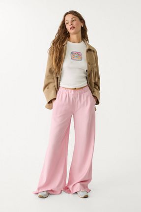 شلوار صورتی زنانه ویسکون Stradivarius - کد 904464318