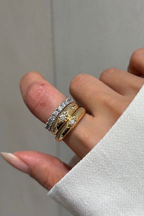 انگشتر جواهر متالیک زنانه زیرکن Lavian Accessories - کد 904469206