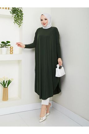 تونیک حجاب خاکی زنانه بافتنی MODAMÜNASİP - کد 904477447