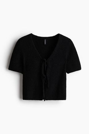 تیشرت مشکی زنانه رگولار H&M - کد 905758155