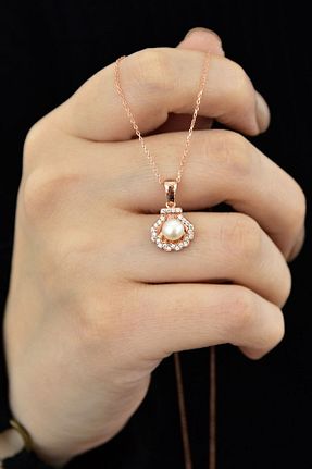 گردنبند نقره طلائی زنانه 925 عیار Papatya Silver - کد 86844375