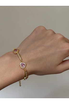 دستبند جواهر طلائی زنانه زیرکن MOD10 - کد 904497069