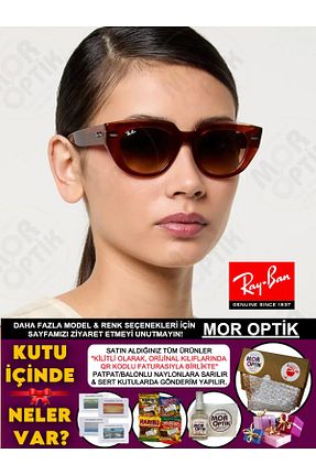 عینک آفتابی قهوه ای زنانه 49 Ray-Ban - کد 904505448