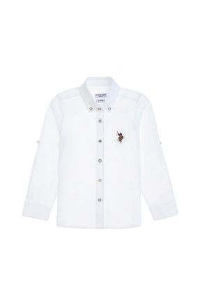 پیراهن سفید بچه گانه یقه ایستاده U.S. Polo Assn. - کد 904497422