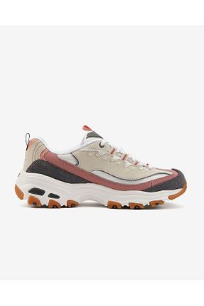 کفش اسنیکر بژ زنانه بند دار Skechers - کد 826687742