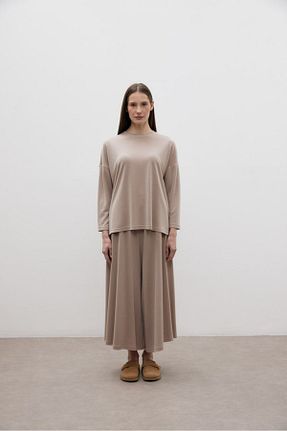 ست بالاتنه و پائین تنه طوسی زنانه بافتنی mervis - کد 904510583
