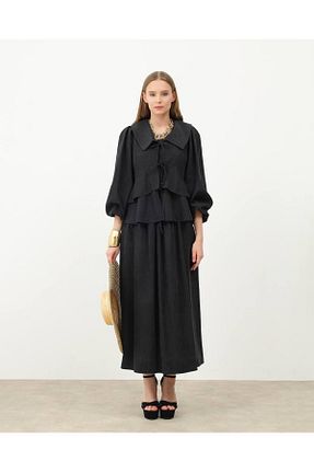 ست بالاتنه و پائین تنه مشکی زنانه بافتنی Molly Nelly - کد 904519277