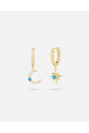 گوشواره نقره طلائی زنانه 925 عیار MEKS JEWELS - کد 904527898
