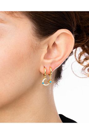 گوشواره نقره طلائی زنانه 925 عیار MEKS JEWELS - کد 904527898
