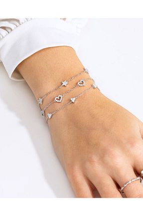 دستبند نقره سفید زنانه 925 عیار MEKS JEWELS - کد 904527538