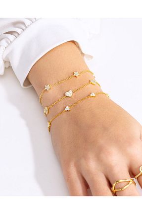 دستبند نقره طلائی زنانه 925 عیار MEKS JEWELS - کد 904671587