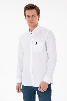 پیراهن سفید مردانه یقه پیراهنی U.S. Polo Assn. - کد 904538772