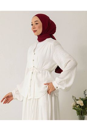 ست بالاتنه و پائین تنه حجاب سفید زنانه Relaxed lariva - کد 904531227