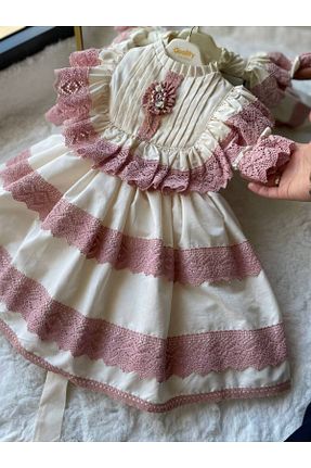 لباس مجلسی و فارغ التحصیلی نباتی بچه گانه دانتل Sare Çocuk Giyim - کد 905794605