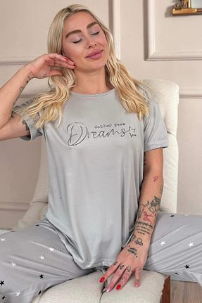 ست لباس راحتی رنگی زنانه Slogan Pijamaevi - کد 904568698