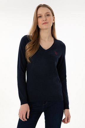 پلیور سرمه ای زنانه ساده U.S. Polo Assn. - کد 865199476