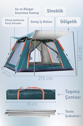 چادر رنگی 4 Kişilik ve üstü Black Island - کد 904605634