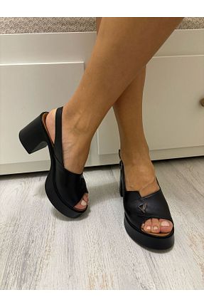 صندل مشکی زنانه پاشنه ضخیم Kesim Shoes - کد 904622335