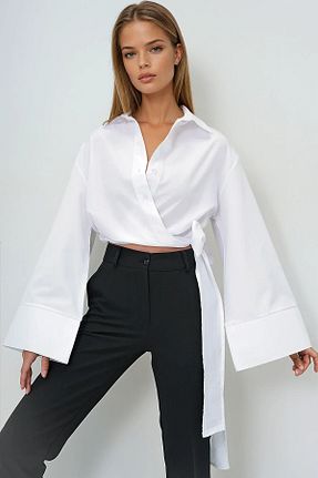 پیراهن سفید زنانه رگولار VAGGON - کد 904608768