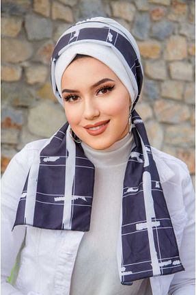 کلاه شنای حجاب سفید زنانه Aişe Tesettür - کد 743714986