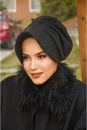 کلاه طوسی زنانه پشمی Aişe Tesettür - کد 777315550