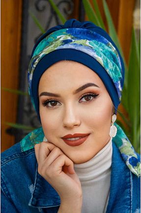 کلاه شنای حجاب سرمه ای زنانه Aişe Tesettür - کد 827107458