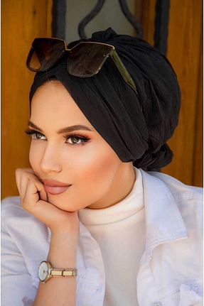 کلاه شنای حجاب مشکی زنانه Aişe Tesettür - کد 680383261