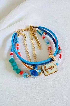 دستبند جواهر رنگی زنانه سنگ طبیعی PETEK AKSESUAR - کد 834288633