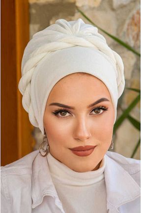 کلاه شنای حجاب سفید زنانه Aişe Tesettür - کد 738457887