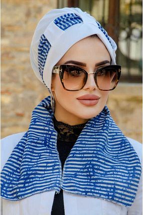 کلاه شنای حجاب سفید زنانه Aişe Tesettür - کد 743707917