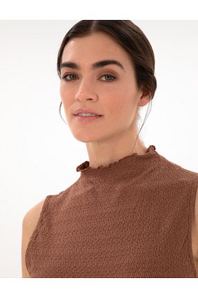 بلوز قهوه ای زنانه ساده Pierre Cardin - کد 904632309