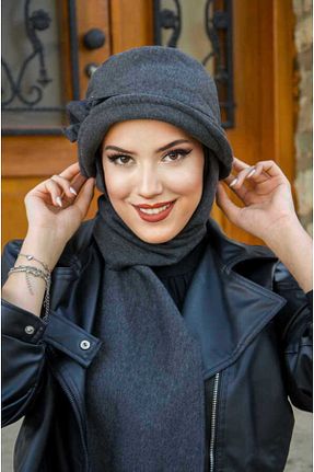 کلاه طوسی زنانه پنبه ای Aişe Tesettür - کد 685445129