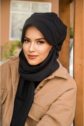 کلاه شنای حجاب مشکی زنانه Aişe Tesettür - کد 147349025