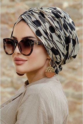 کلاه شنای حجاب بژ زنانه Aişe Tesettür - کد 92756584