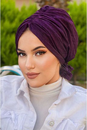 کلاه شنای حجاب بنفش زنانه Aişe Tesettür - کد 680380623